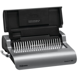 Aparat de indosariat electric, inele palstic, max. 500 coli, FELLOWES Quasar-E 500 - Img 2