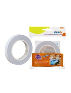 Banda dublu adeziva cu adeziv permanent, 12mm x 12 m, STICK'N - Img 1