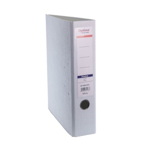 Biblioraft A4 plastifiat PP, 7.5 cm, alb, OPTIMA Classic