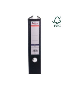 Biblioraft A4 plastifiat PP, 7.5 cm, negru, OPTIMA Classic