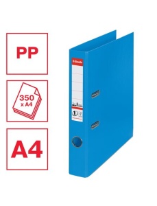 Biblioraft A4 plastifiat PP/PP, 5 cm, albastru vivida, ESSELTE NO. 1 Power - Img 3
