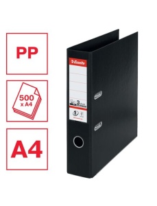 Biblioraft A4 plastifiat PP/PP, 7.5 cm, negru vivida, ESSELTE NO. 1 Power - Img 4