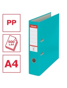 Biblioraft plastifiat, A4, 7.5 cm, turcoaz, ESSELTE Economy - Img 3
