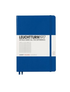 Caiet cu elastic A5, 125 file, matematica LEUCHTTURM1917 - Albastru royal