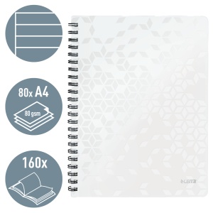 Caiet cu spirala A4, 80 file, dictando, alb, LEITZ WOW - Img 2