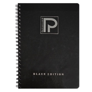 Caiet cu spirala A4, 96 file, coperta carton, dictando, PAPERLAND Black Edition