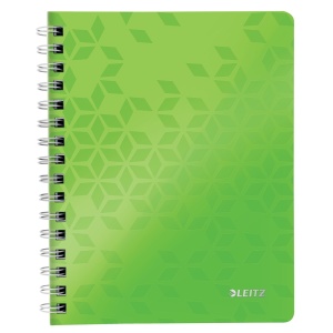 Caiet cu spirala A5, 80 file, matematica, verde, LEITZ WOW