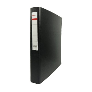 Caiet mecanic A4, 2 inele, 25 mm, carton, cu buzunar, negru, STANDARD