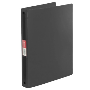 Caiet mecanic A4, 4 inele, 25 mm, coperti flexibile, negru, OPTIMA