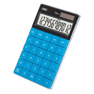 Calculator de birou cu 12 digiti, albastru, DELI 1589 - Img 3