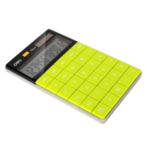 Calculator de birou cu 12 digiti, verde, DELI 1589 - Img 3