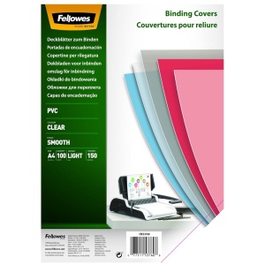 Coperti plastic A4, 150 microni, transparent, 100 buc/top, FELLOWES