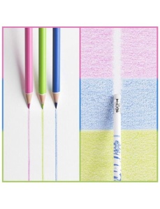 Creioane colorate cu radiera, 12 culori/set, Evolutions Illusion BIC - Img 2