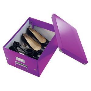 Cutie depozitare medie, 369x281x200 mm, carton, mov, LEITZ Click&Store - Img 5