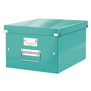 Cutie depozitare medie, 369x281x200 mm, carton, turcoaz, LEITZ Click&Store