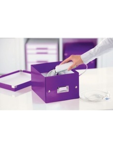 Cutie depozitare mica, 220x160x282 mm, mov, LEITZ WOW Click&Store - Img 2