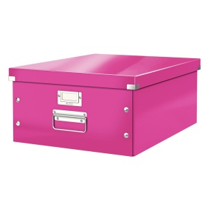 Cutie organizare mare, 369x200x482 mm, carton, roz, LEITZ WOW Click&Store