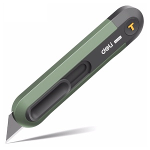 Cutter mare 19 mm, retractare automata, verde, DELI