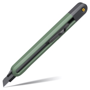 Cutter mic 9 mm, sina metalica, verde, DELI Home Series