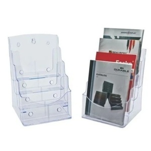Display plastic pentru pliante, 4 x A4, portrait, transparent, KEJEA