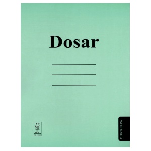 Dosar carton color cu sina, 300 g/mp, 50 buc/set, verde, PAPERLAND