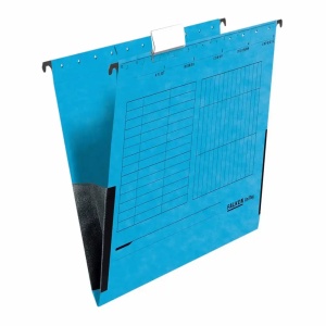 Dosar suspendabil cu burduf si bagheta metalica, 25 buc/set, albastru, FALKEN