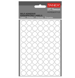 Etichete autoadezive rotunde, 13 mm, 700 buc/set, alb, TANEX