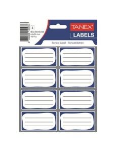 Etichete scolare 40 buc/set, albastru TANEX