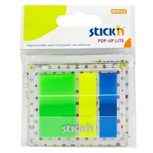 Film index autoadeziv, 45x12 mm + 45x25 mm transparent neon, STICK'N Pop-up Lite - Img 1