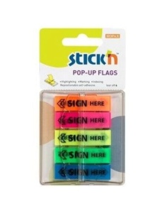 Film index autoadeziv 45x12mm, 5x30file/set, STICK'N Pop-up (sign here)