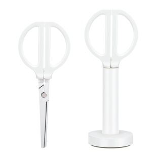 Foarfeca de birou 18 cm, cu suport, alb, Nusign DELI - Img 2