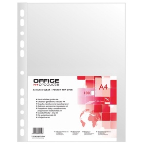 Folii protectie documente, cristal, 50 microni, 100 buc/set, OFFICE PRODUCTS