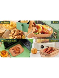 Hartie de copt airfryer, 20x20x4.5 cm, 50 buc/set, CLARINA - Img 3