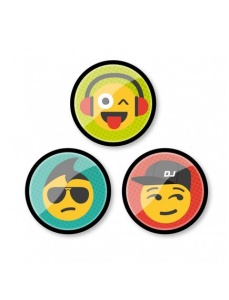 Insigne ghiozdan, 3 buc/set, Emoji, NIKIDOM