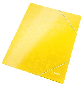 Mapa de carton, cu elastic, A4, galben, LEITZ WOW