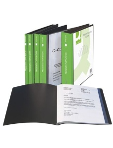 Mapa de prezentare cu 100 folii, A4, negru, coperta rigida, Q-CONNECT