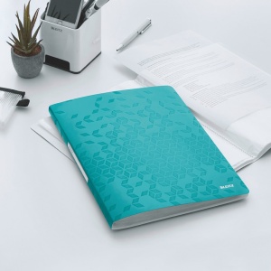 Mapa de prezentare cu 40 folii, A4, turcoaz, coperta flexibila, LEITZ WOW - Img 3