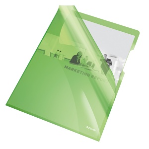 Mapa documente plastic, deschidere in L, 150 microni, A4, 25/set, verde, ESSELTE - Img 2