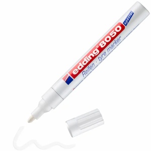 Marker cu vopsea pentru anvelope, 2-4 mm, alb, EDDING 8050