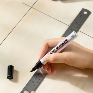 Marker cu vopsea, varf 2.0 mm, negru, DELI U500 - Img 3