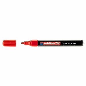 Marker cu vopsea, varf 2-3 mm, rosu, EDDING 790