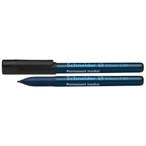 Marker permanent, varf 1-2mm, negru, SCHNEIDER Maxx 240