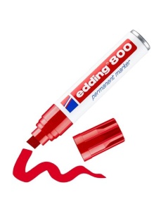 Marker permanent, varf tesit 4-12 mm, rosu, EDDING 800 - Img 2