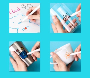 Marker whiteboard slim, varf rotund 1-2 mm, 8 buc/set, DELI - Img 4