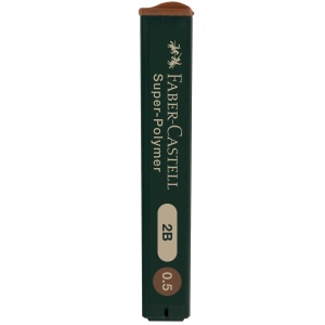 Mine creion mecanic, 0.5mm, 2B, 12 buc/set, Super-Polymer FABER-CASTELL