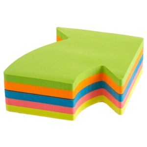 Notes autoadeziv, 70X70 mm, sageata, 250 file, 5 culori neon, KORES