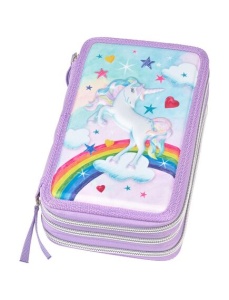 Penar echipat cu 44 piese, 3 fermoare, unicorn, FABER-CASTELL