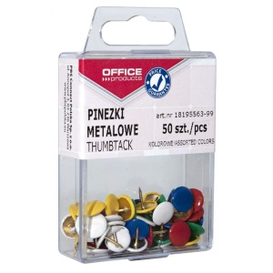 Pioneze colorate, 50 buc/cutie, OFFICE PRODUCTS