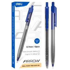 Pix cu mecanism, 0.7mm, albastru, DELI Arrow - Img 2