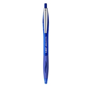 Pix cu mecanism, varf 1 mm, albastru, BIC Atlantis Clic Metal - Img 2